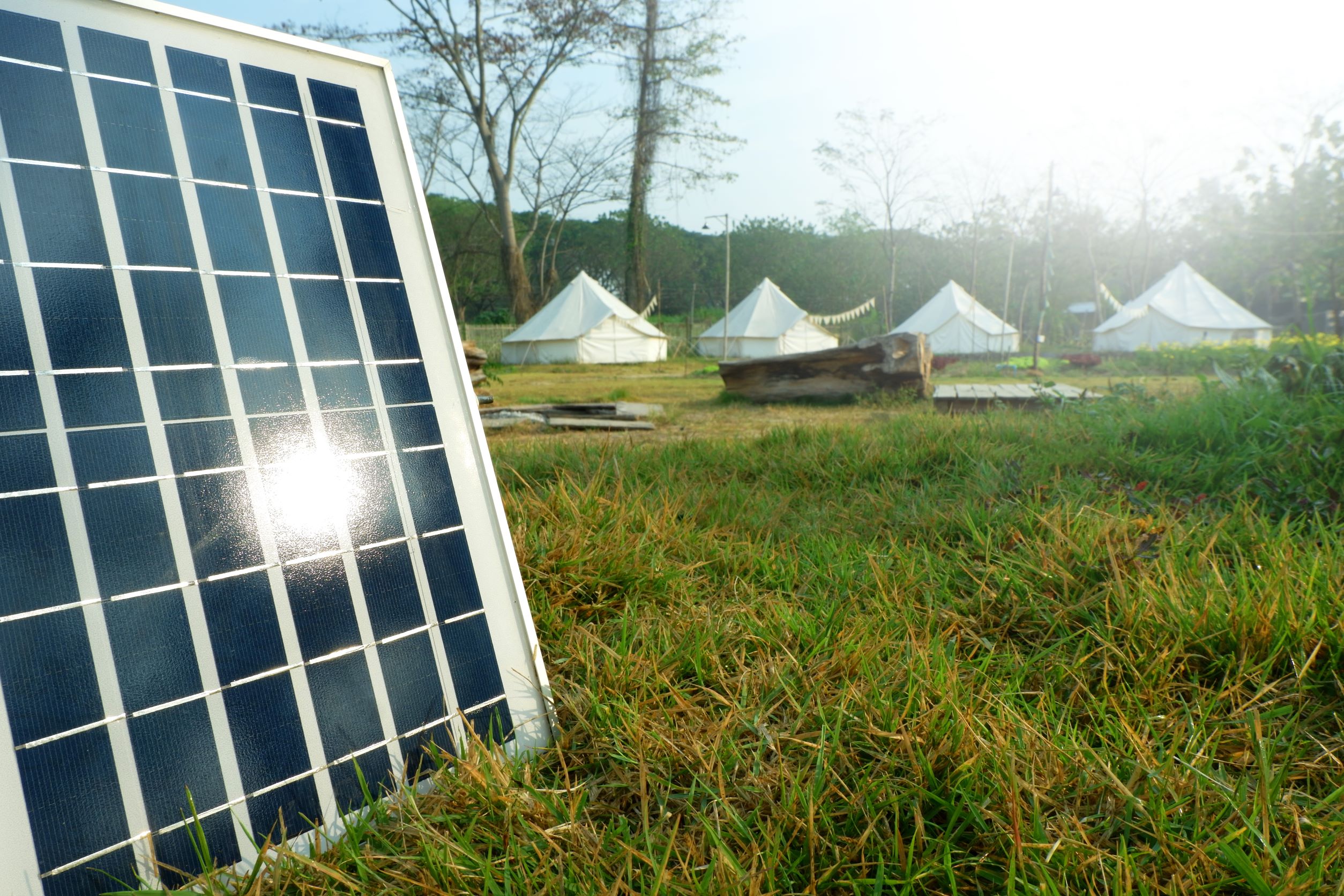 solar power in temporary camp