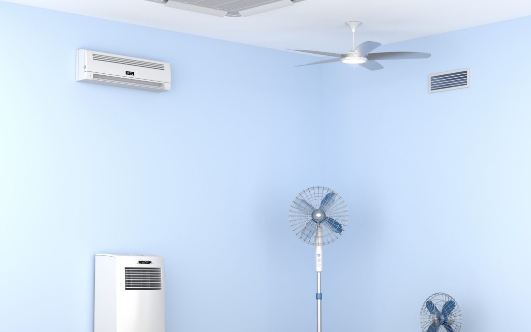 different types of air conditioners and electric fans