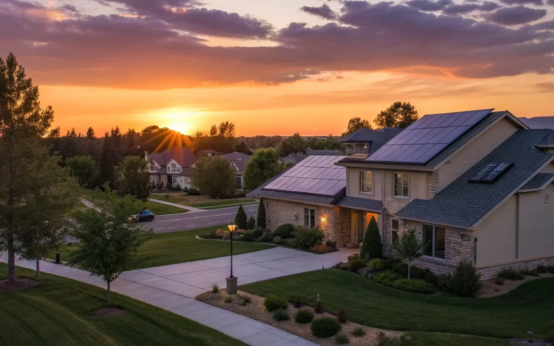 The cost of a home solar system installed on the roof of a modern house.